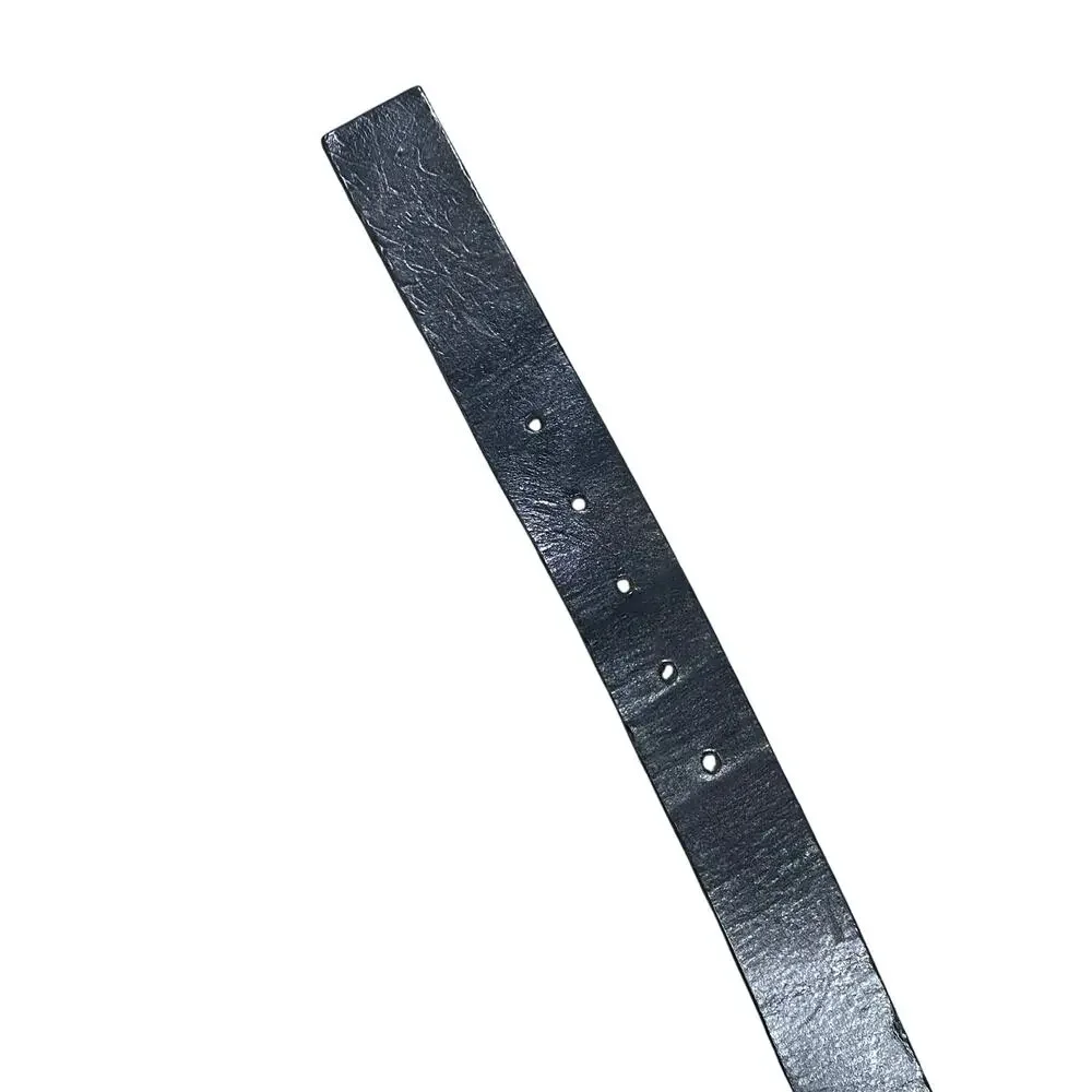Express Men’s Black Genuine Leather Belt Size 40 Silver Buckle Made in England